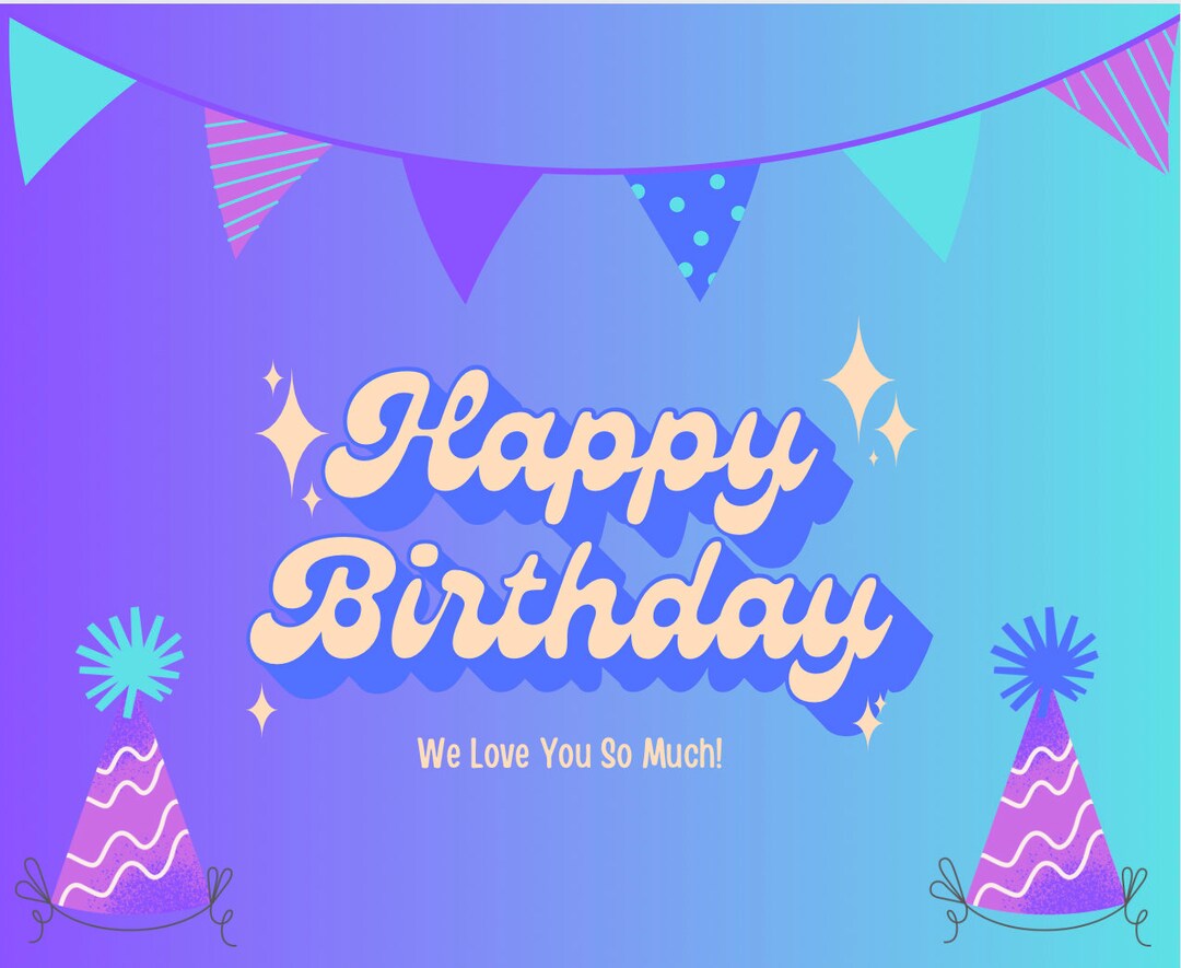 Digital Birthday Card Template Etsy