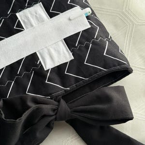 Handmade Quilted Book Bible Cover | Black Quilted Sleeve | Bible Sleeve | Bible Cover | Lightweight Cotton Book Bag with Bow | Tablet Case