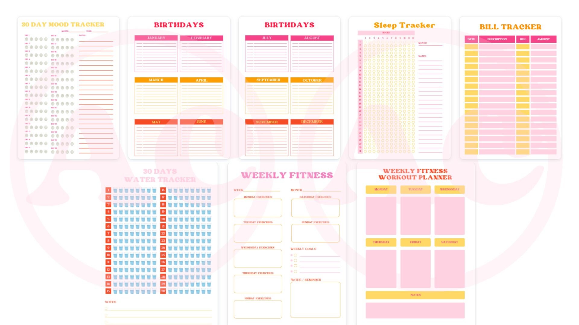 Girly Productivity Planner Printable ADHD Planner Daily Planner Weekly ...