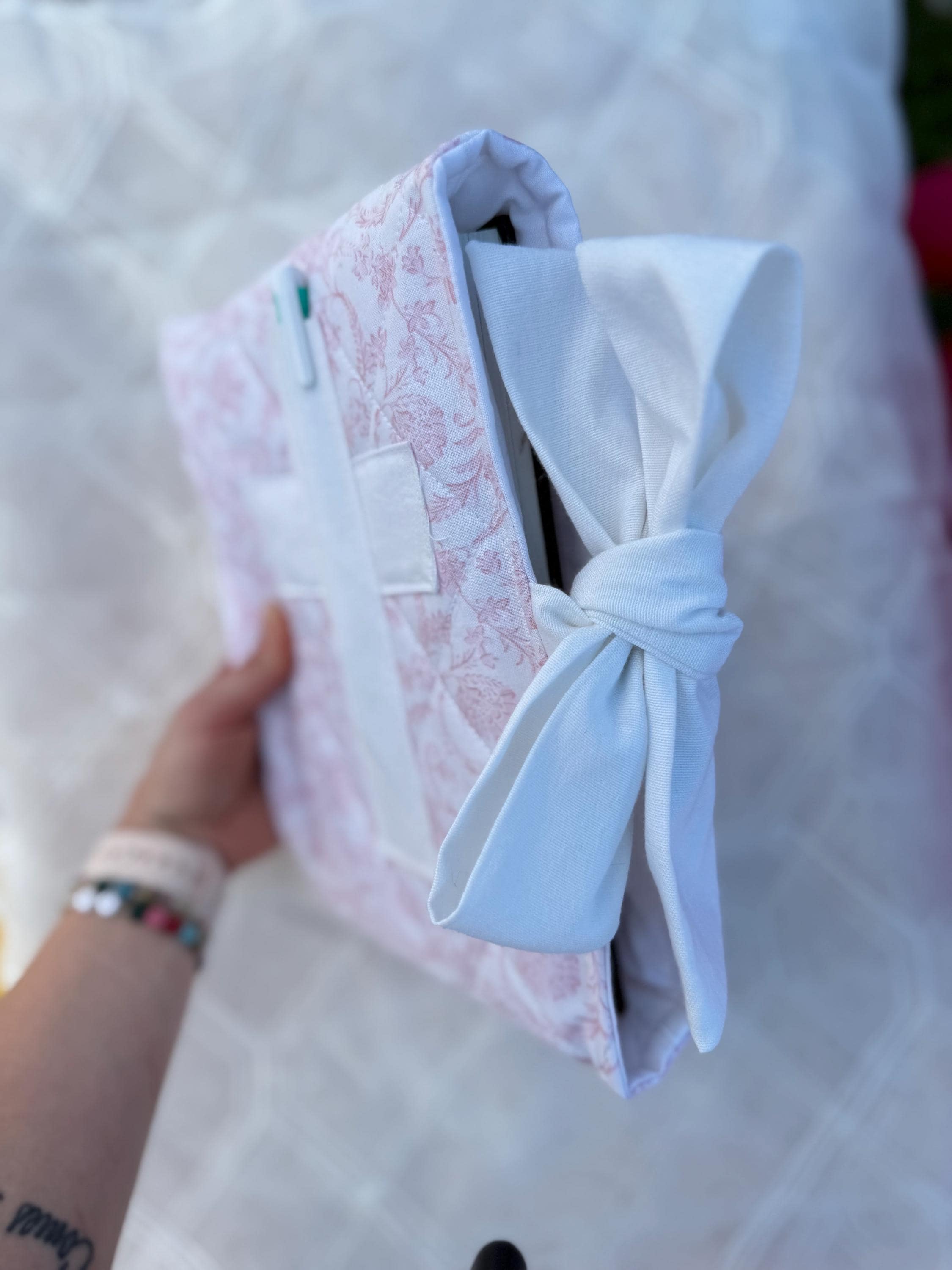 Handmade Quilted Bible Cover with Cross Pocket | Christian Gifts for Women | Fits Most Bibles and Journals