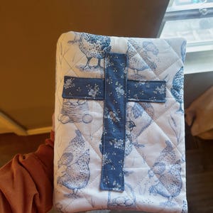 Handmade Quilted Bible Cover | Quilted Protective Sleeve | Bible Sleeve | Bible Cover | Lightweight Cotton Bible Cover With Inside Sleeves