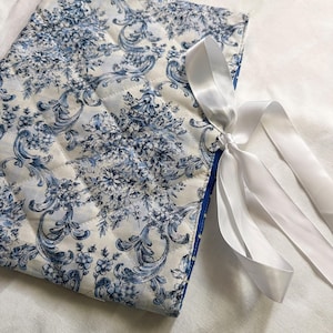 Handmade Quilted Book Bible Cover | Book Sleeve | Bible Sleeve | Bible Cover | Lightweight Cotton Book Bag with bow