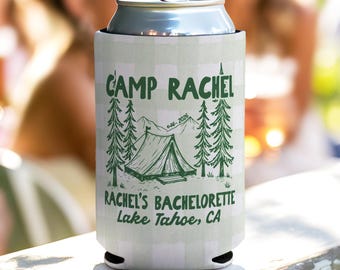 Camp Bachelorette Can Coolers, Custom Camp Bachelorette Decor, Bachelorette Party Can Sleeve, Personalized Party Favors, Girls Weekend