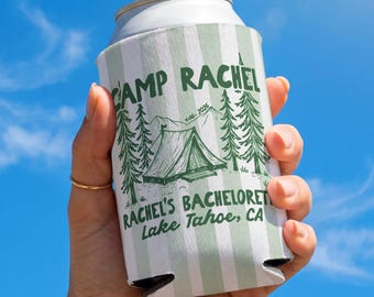 Camp Bachelorette Can Coolers, Custom Camp Bachelorette Decor, Bachelorette Party Can Sleeve, Personalized Party Favors, Girls Weekend