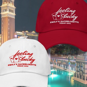 Custom Vegas Bachelorette Hats, Embroidered Las Vegas Hat, Lucky In Love Bachelorette Party, Bachelorette Party Decor, Bridal Party Gifts