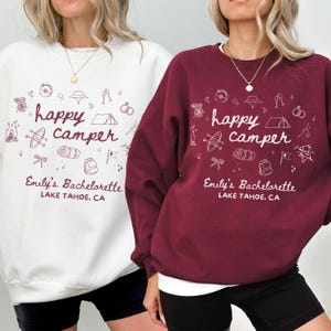 Happy Camper Bachelorette Shirt, Camping Bachelorette Party Tee, Bride Camp Trip Shirt, Outdoors Hen Party Shirts, Camp Bachelorette Gifts