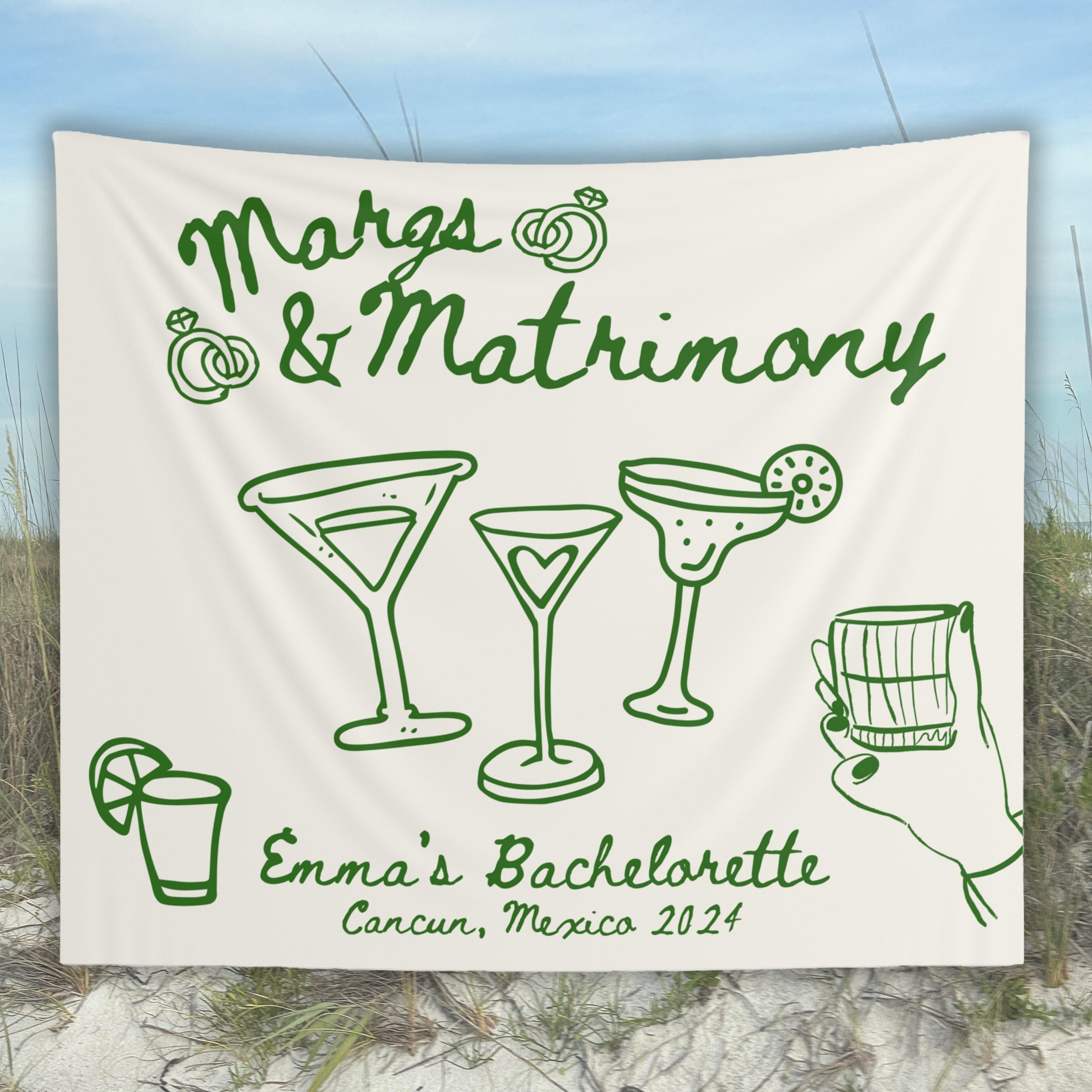Custom Margaritas and Matrimony Bachelorette Photo Backdrop, Margs and ...