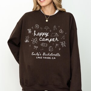 Happy Camper Bachelorette Shirt, Camping Bachelorette Party Tee, Bride Camp Trip Shirt, Outdoors Hen Party Shirts, Camp Bachelorette Gifts
