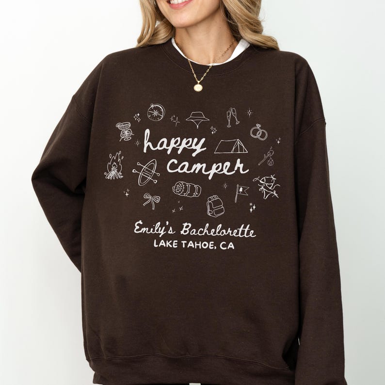 Happy Camper Bachelorette Shirt, Camping Bachelorette Party Tee, Bride Camp Trip Shirt, Outdoors Hen Party Shirts, Camp Bachelorette Gifts