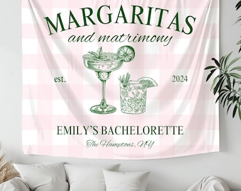 Custom Margaritas and Matrimony Bachelorette Photo Backdrop, Margs and Matrimony Tapestry, Bachelorette Decor, Custom Tapestry, Beach Bach