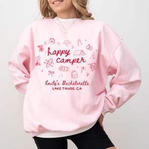 Happy Camper Bachelorette Shirt, Camping Bachelorette Party Tee, Bride Camp Trip Shirt, Outdoors Hen Party Shirts, Camp Bachelorette Gifts