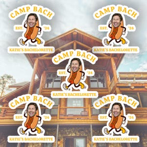 custom camp bachelorette stickers funny camp bachelorette party sticker hotdog sticker