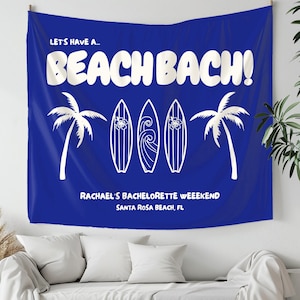 Custom Beach Bachelorette Photo Banner Backdrop, Coastal Bachelorette Party Decor, Bachelorette Beach Club Party, Custom Tapestry Bach Party
