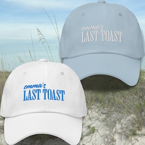 Last Toast On The Coast Custom Embroidered Bachelorette Party Hat, Coastal Bachelorette Trip Hat, Beach Bach Party Hat, Bachelorette Decor
