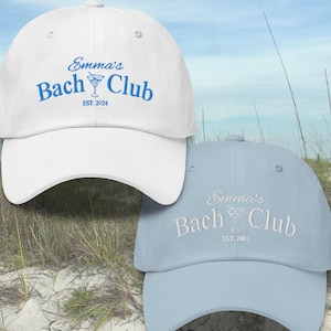 Custom Bach Club Embroidered Bachelorette Party Hat, Coastal Bachelorette, Beach Bach Party Hat, Bachelorette Decor, Last Toast On The Coast