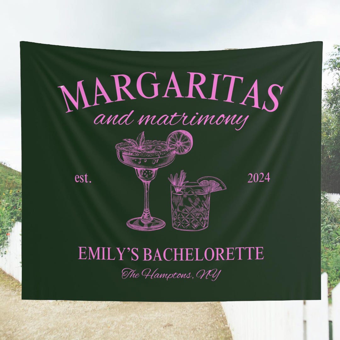 Custom Margaritas and Matrimony Bachelorette Photo Backdrop, Margs and ...