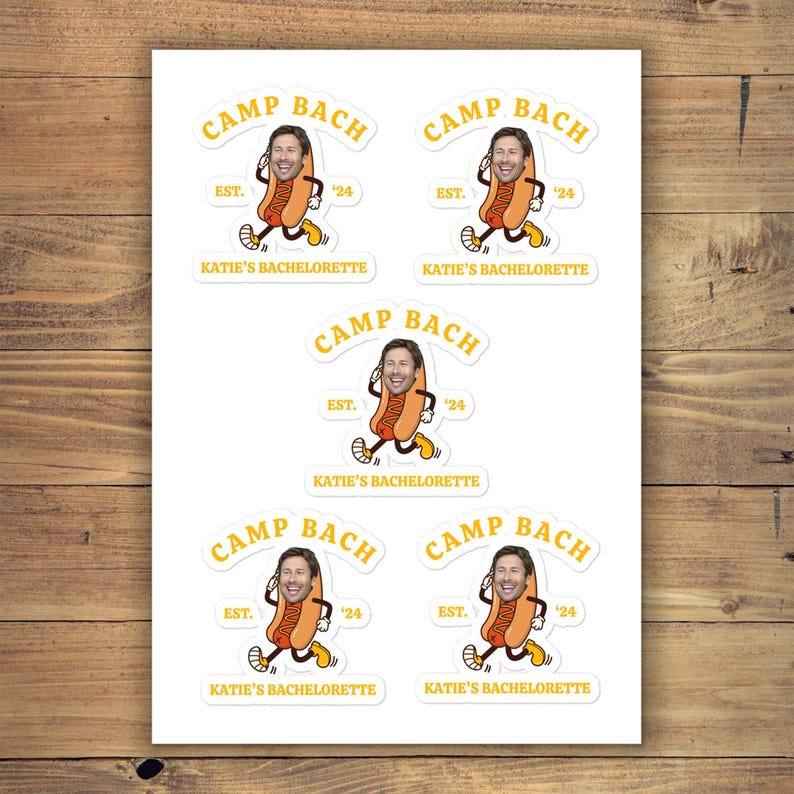 custom camp bachelorette stickers funny camp bachelorette party sticker hotdog sticker