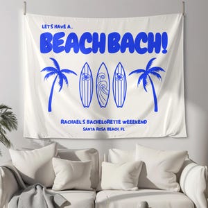 Custom Beach Bachelorette Photo Backdrop Banner, Coastal Bachelorette Party Decor, Bachelorette Beach Club Banner, Custom Tapestry Bach