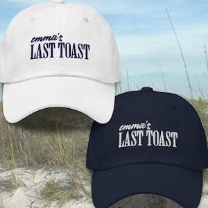 Last Toast On The Coast Custom Embroidered Bachelorette Party Hat, Coastal Bachelorette Trip Hat, Beach Bach Party Hat, Bachelorette Decor