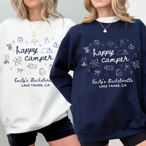 Happy Camper Bachelorette Shirt, Camping Bachelorette Party Tee, Bride Camp Trip Shirt, Outdoors Hen Party Shirts, Camp Bachelorette Gifts