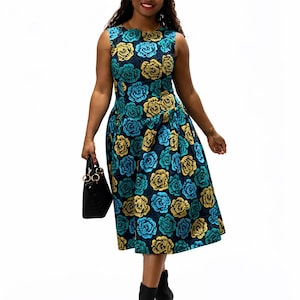 African Fit and Flare Dress - Etsy