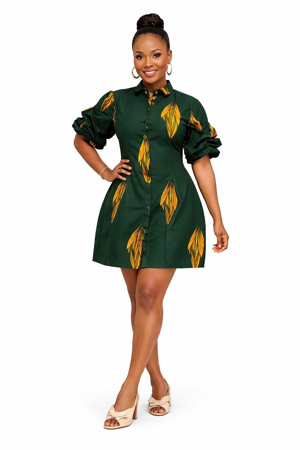 slim fit dress slacks Audrey Dress Long Sleeve in Green XL