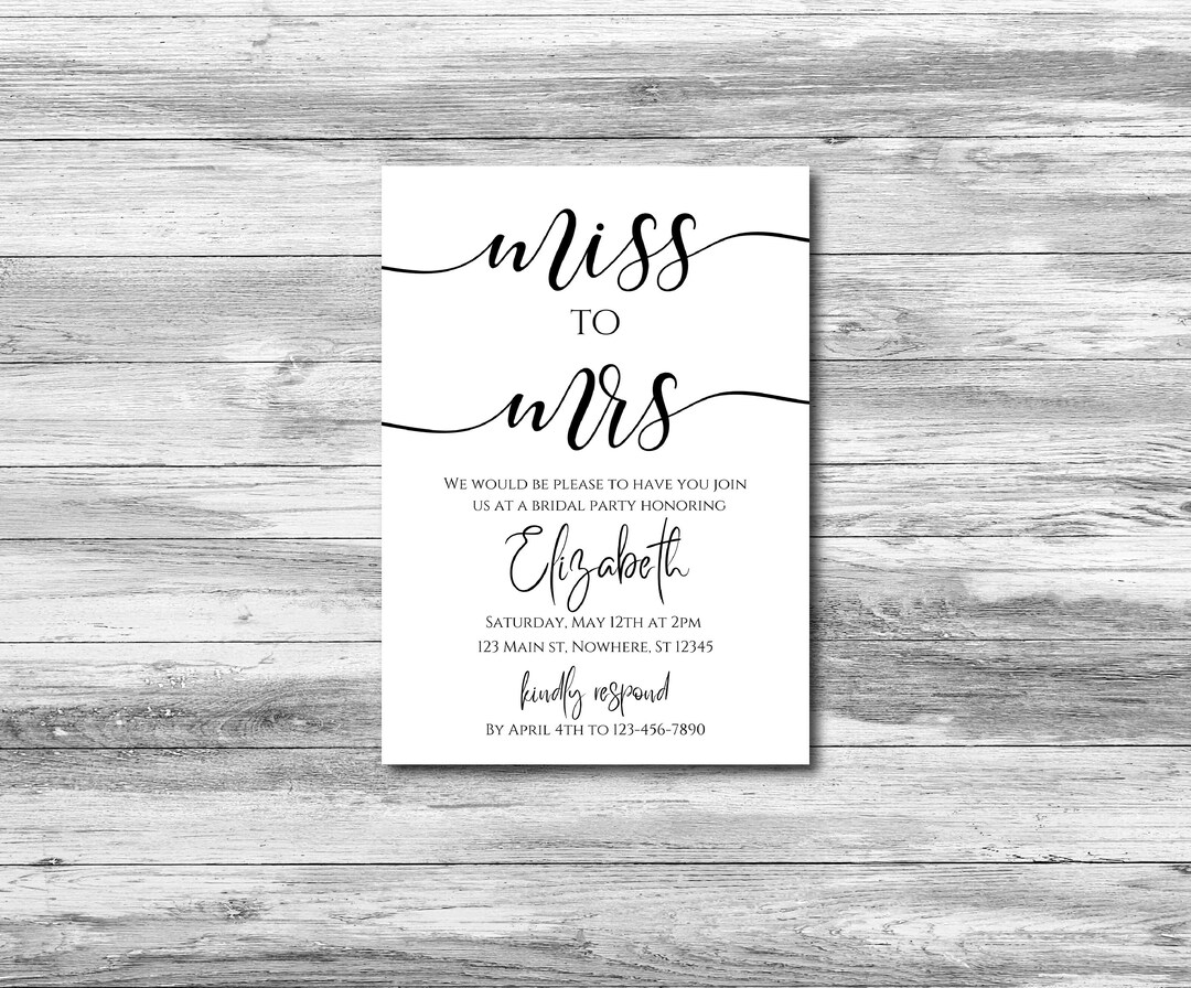 Editable Wedding Shower Invitation Wedding Party Invitation Etsy