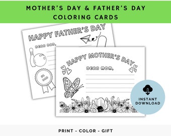 Mother's Day & Father's Day Coloring Cards