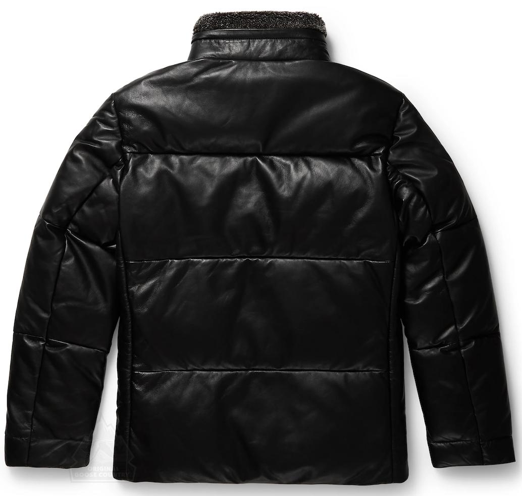 Original Goose Country Men's Black Lambskin Leather Goose Down