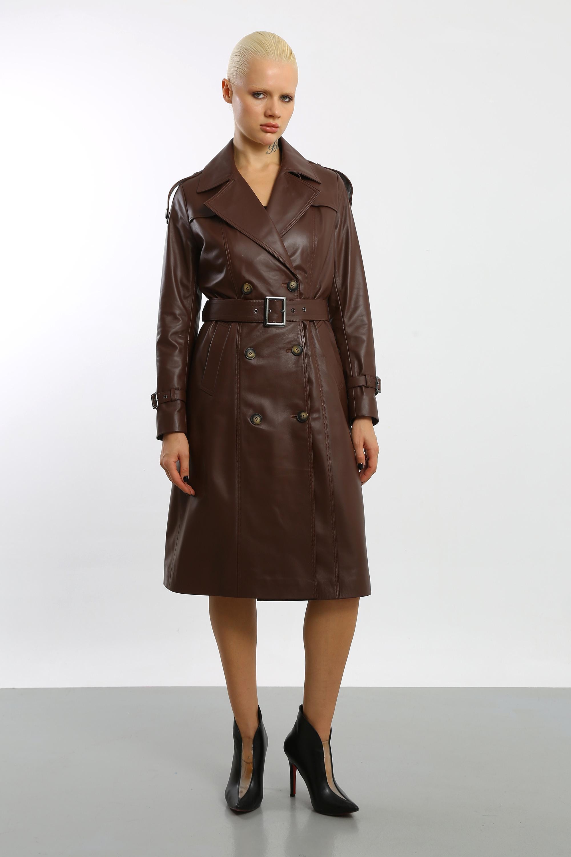 Trench coat da donna in vera pelle di agnello – Cappotto lungo in pelle fatto a mano – Soprabito in pelle – Giacca in pelle lunga – Realizzato su misura - Italia