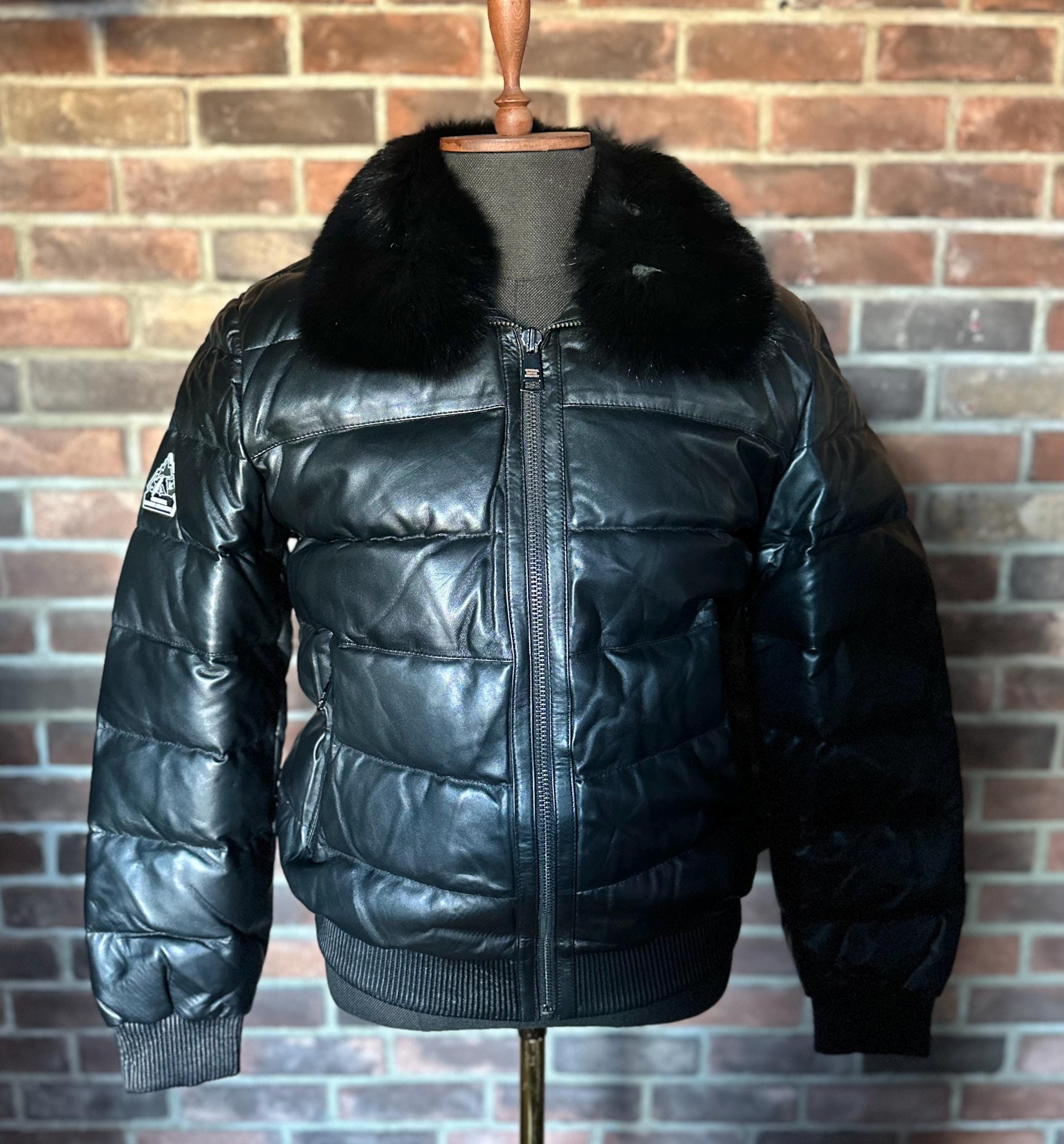 Leather goose bomber sale