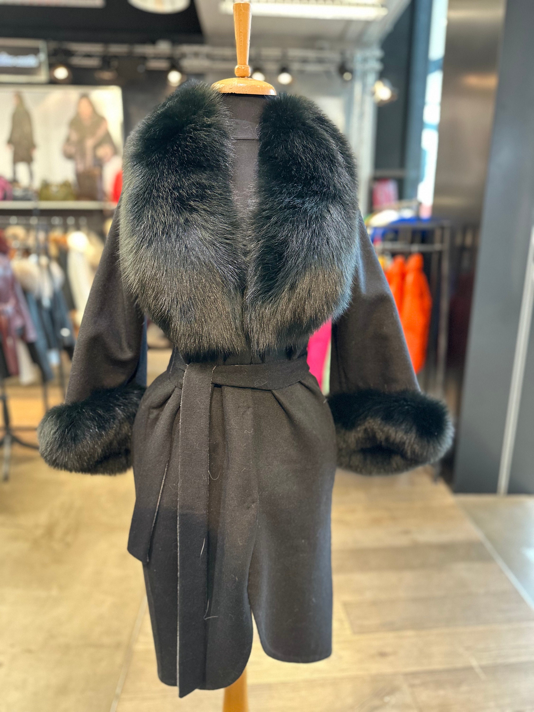 Ameri UND ELEGANT FUR COAT ※ファーなし New Fur Splicing Fur One-piece Fur Like Women's Hoodie