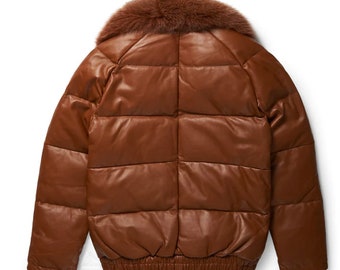 Original Goose Country Men's Lambskin Leather Goose Down Jacket