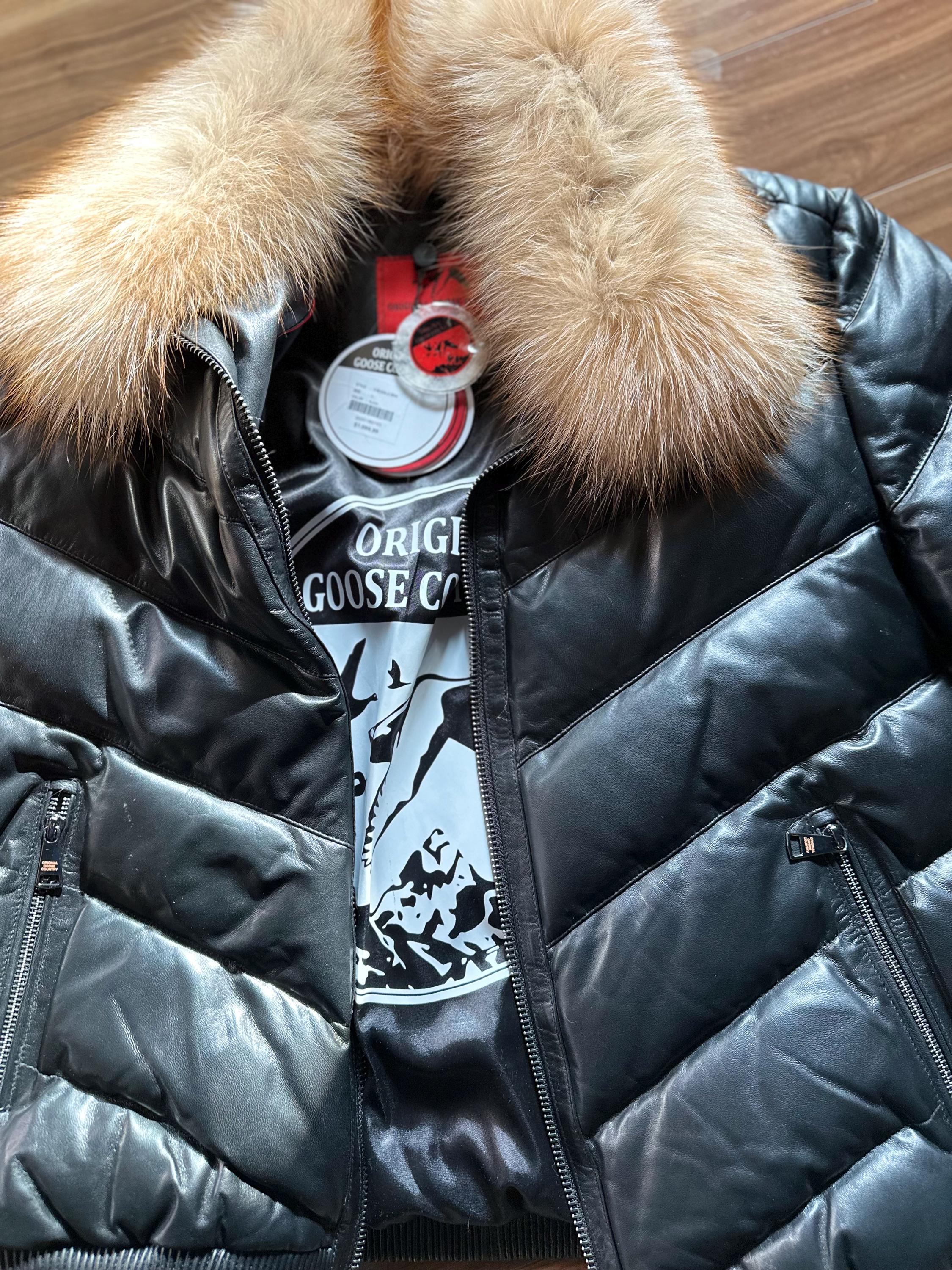 オリジナルグースカントリーメンズグースダウンラムスキンレザー