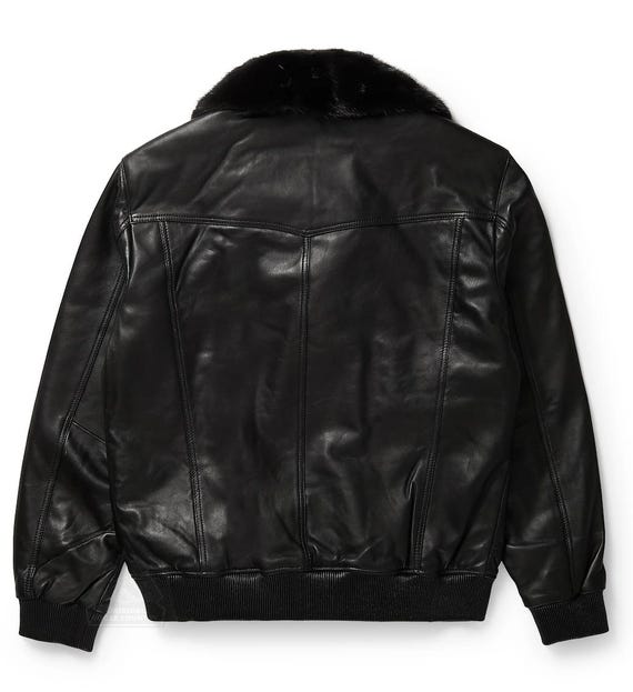 Handmade Original Goose Country Men's Black Lamb Skin Leather