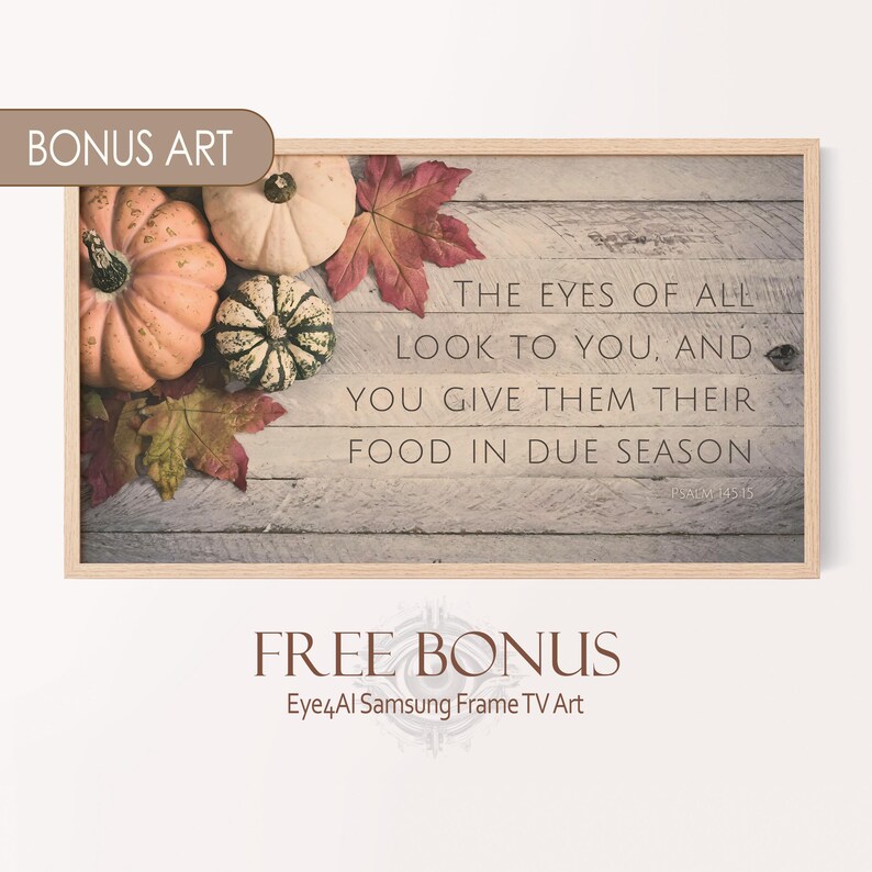 Frame TV Bible Verse Rustic Fall Theme Wall Art, Frame TV Art Seasonal ...