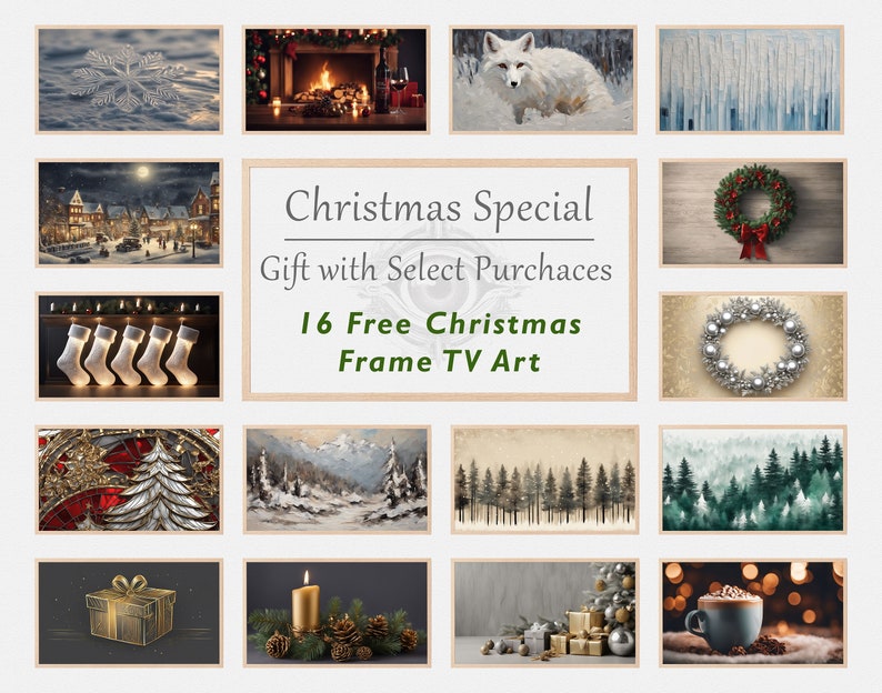 Frame TV Christmas Tree Art for Holiday Party Decor Winter Etsy