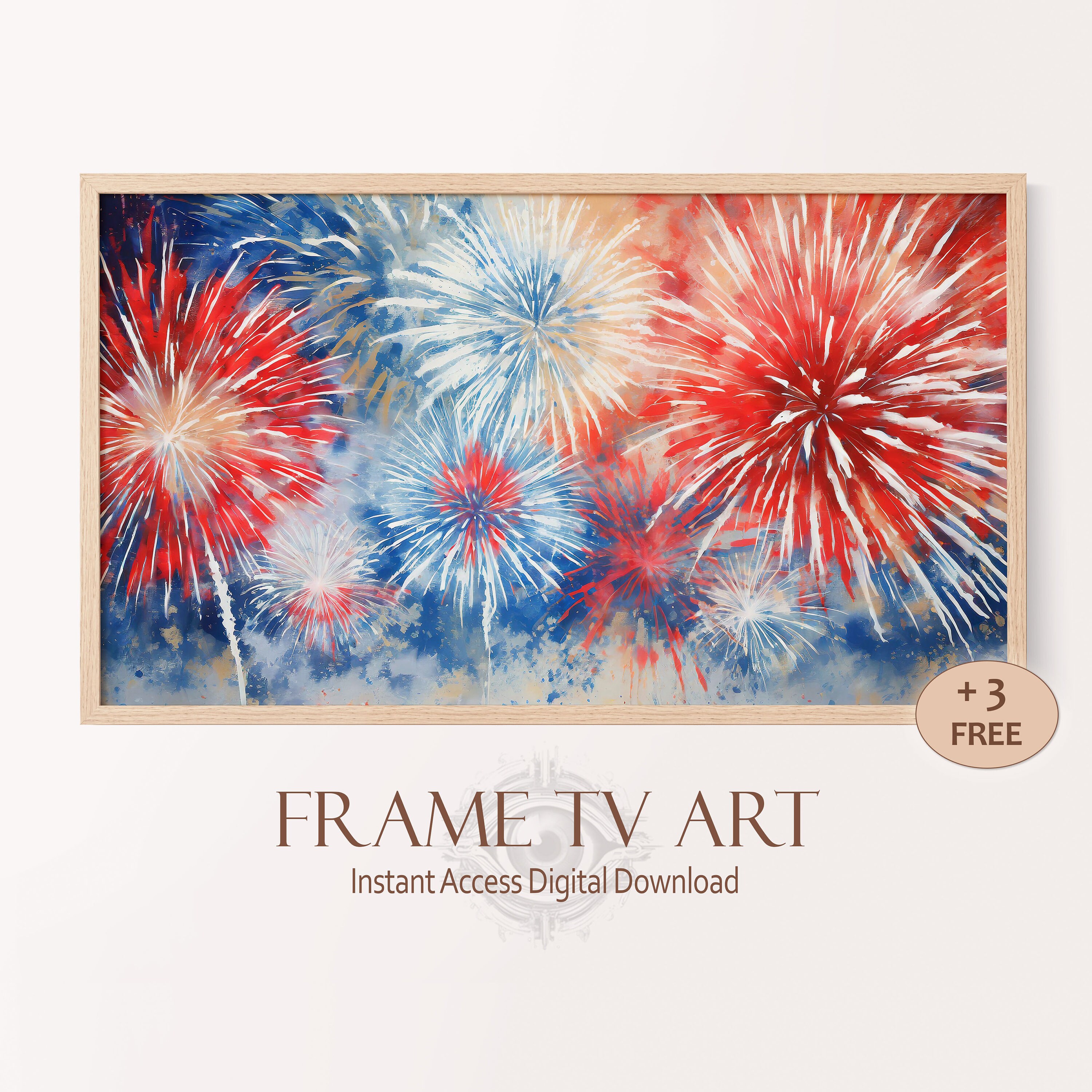 Fourth of July Frame TV Art Fireworks Red White and Blue Frame TV Independence Day Frame Tv Art USA Frame Tv July 4th Frame Tv Summer Art
