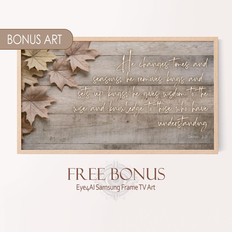 Frame TV Bible Verse Rustic Fall Theme Wall Art, Frame TV Art Seasonal ...