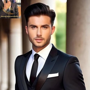 Men&#39;s Luxury black 3 piece suit, Groom Attire, Groomsmen Suits, Men Bespoke Suits, Men&#39;s Vintage Suits, Official Suits
