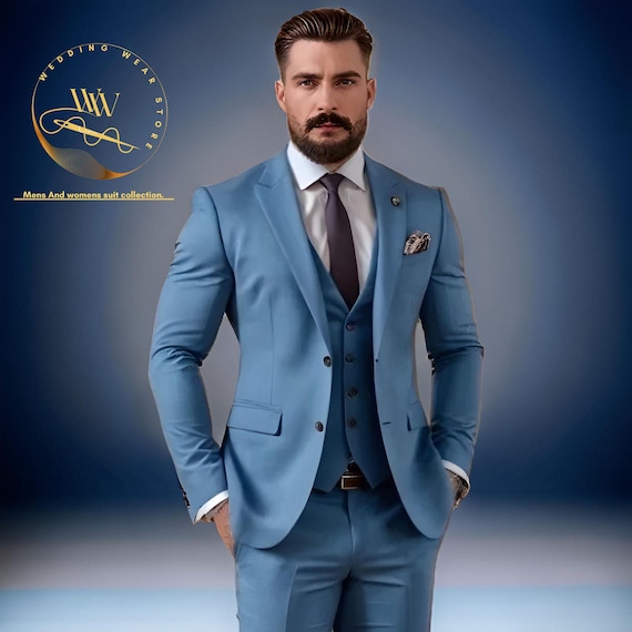 Men's Royal Blue 3-Piece Suit: Luxury Wedding Groom Wear And Groomsmen Attire