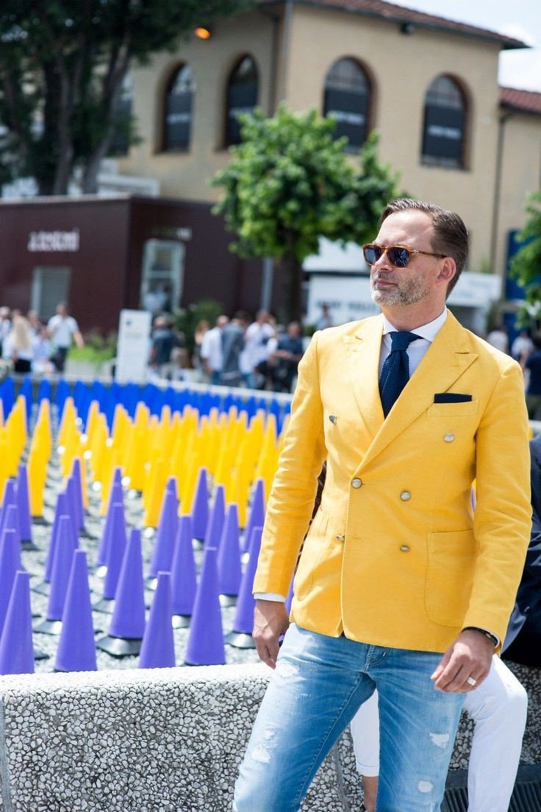 Tenue de soirée pour homme, bleu jaune, veste pour tenue de mariage, blazer  pour homme, élégant marié, costume haut de gamme pour homme, veste de