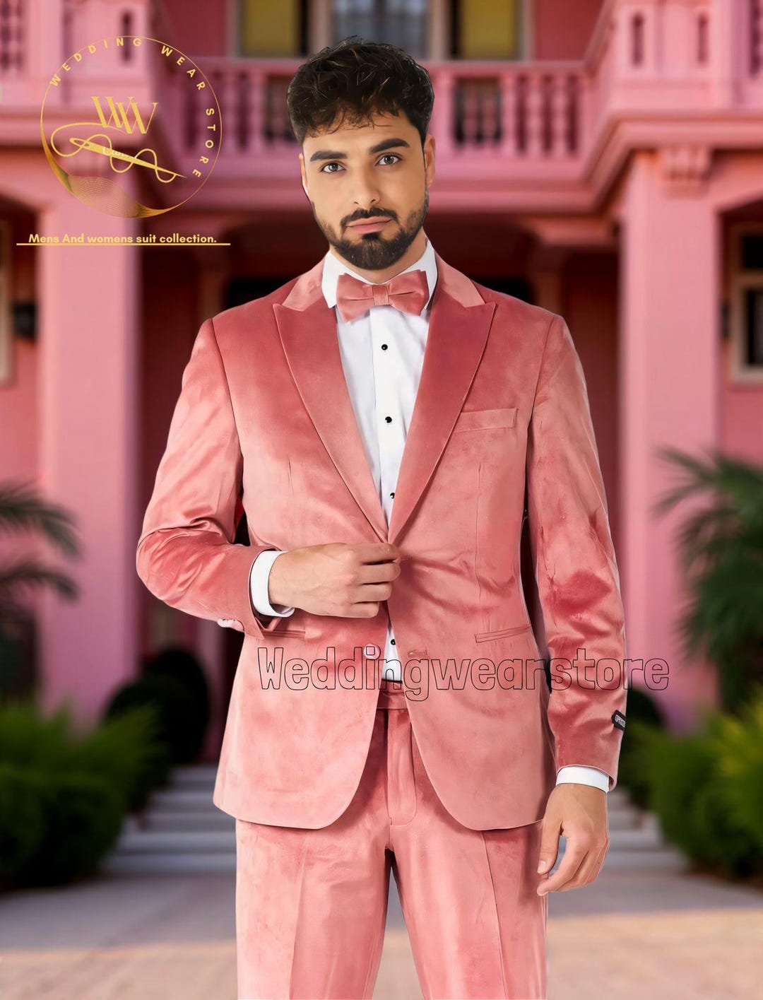 LecGee Completo Uomo Estivo 2 Pezzi | Camicia In Velluto A Maniche Corte + Pantaloncini Con Elastico | Morbido E Traspirante Rosa Taglia X-Large - 5