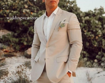 Premium Linen Suits, Luxury Stylish 2 piece Suits , Ethnic wear suit, beige Two Piece Suit,
