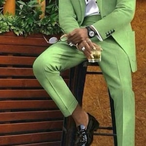 Slim fit men suit,Wedding wear Green Luxury Stylish Man Suit, Ethnic Wedding Wear Two Piece Suit, groomsmen suit