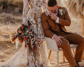 Wedding wear Men suit Luxury Stylish three piece suit,   Ethnic Wedding Wear brown  Suit,