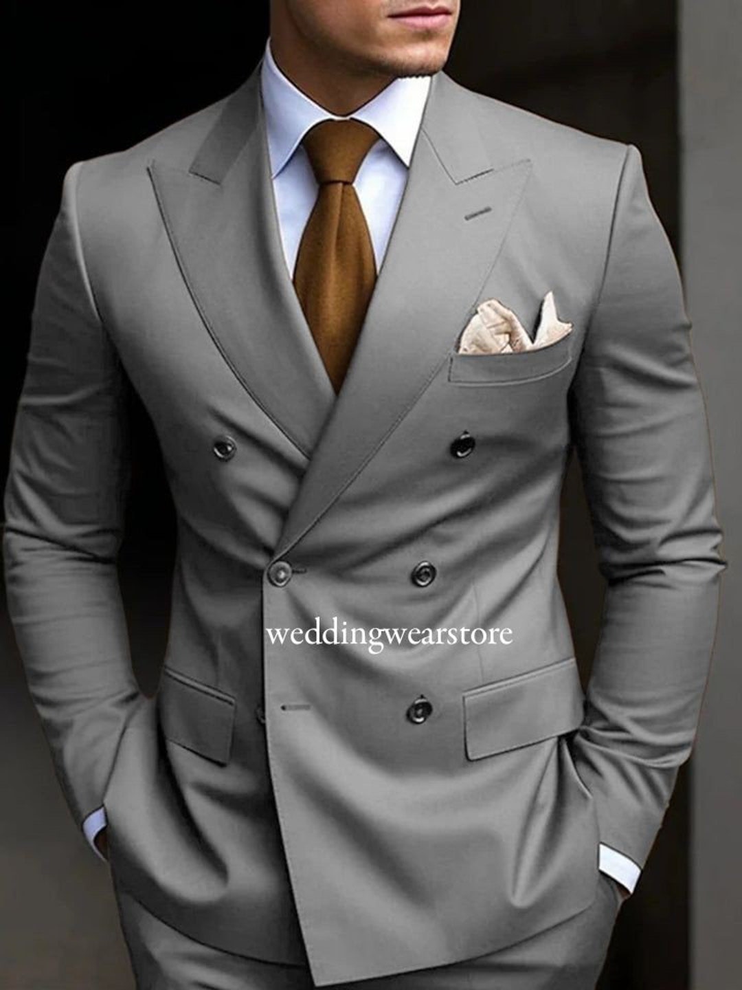 スーツ Double-breasted setup & shirt & tie navy-double-breasted-suit-