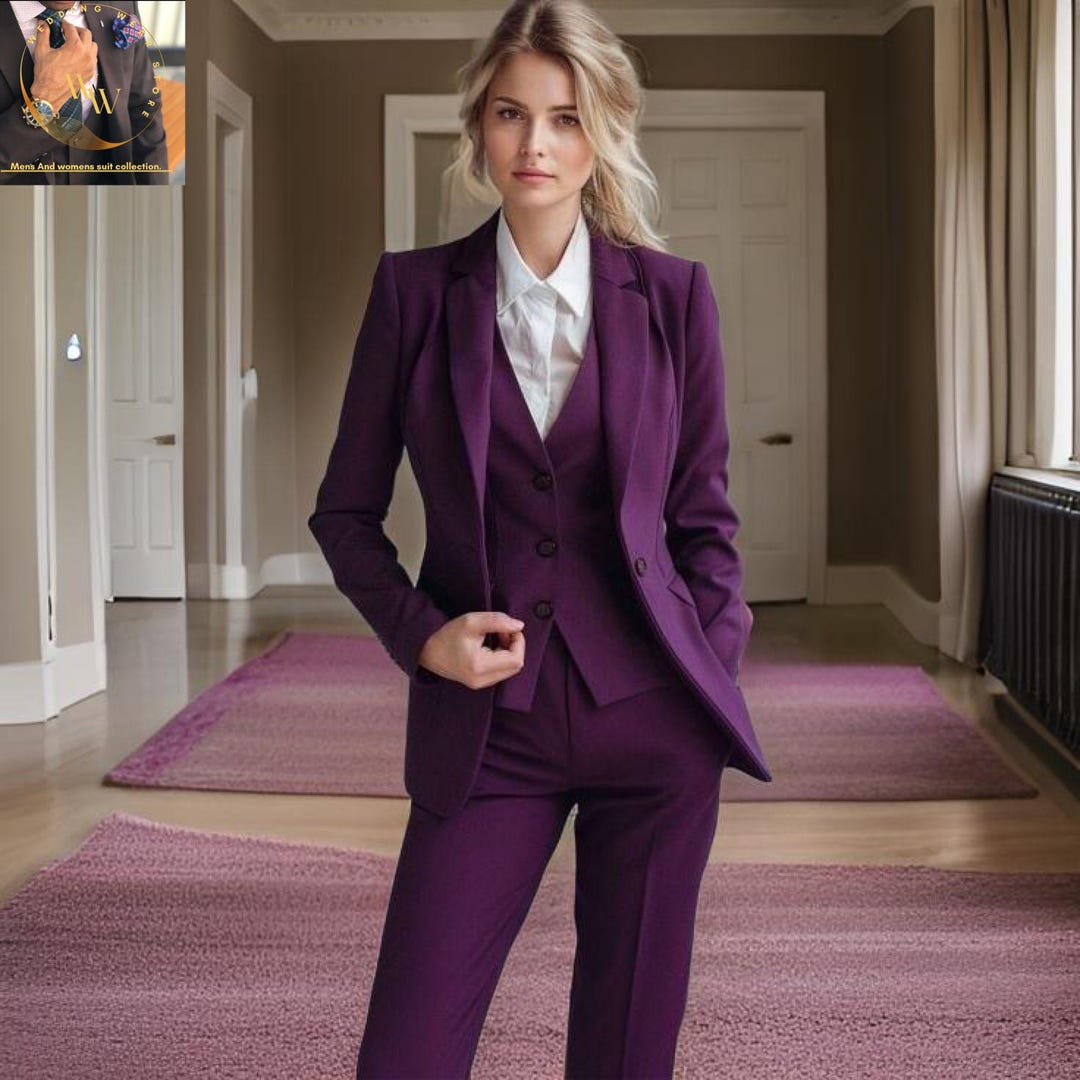 purple women's suits dresses G12272 Women's (Sizes 16W-28W) PURPLE / 24W