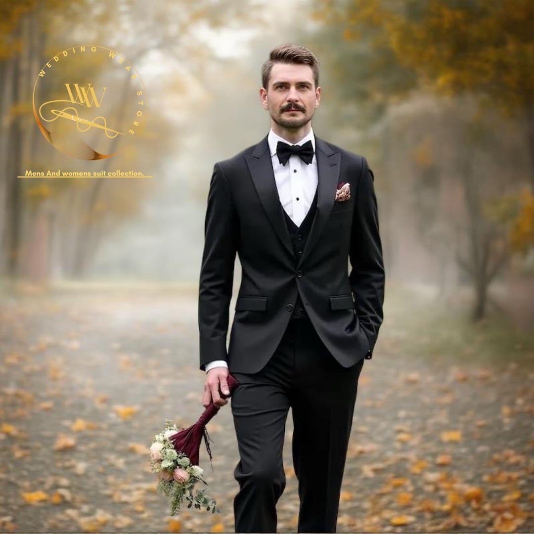 Abito nero da uomo a pezzi: abiti da sposo e da testimone di