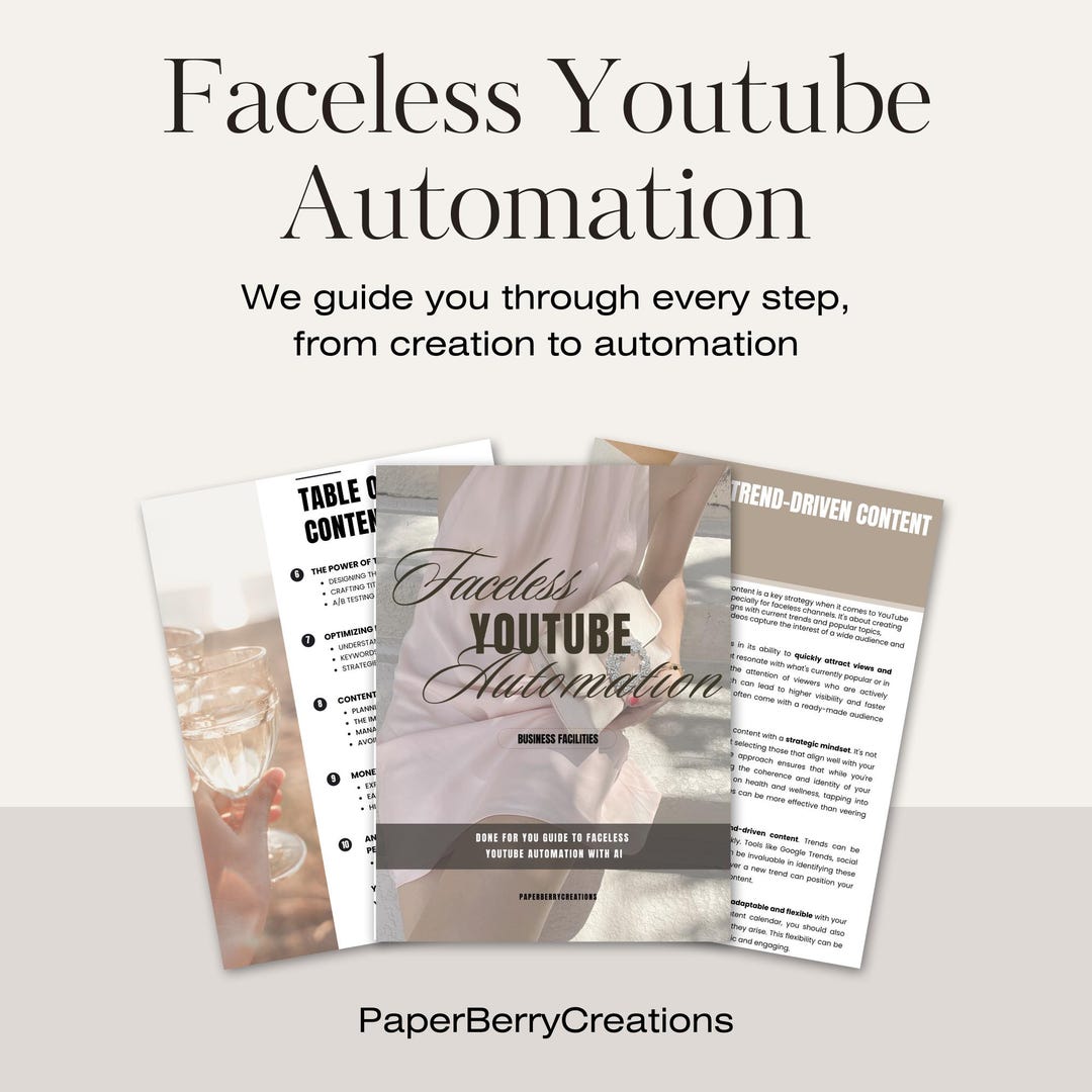 Face Less Youtube Channel Worksheet.pdf Create Faceless Youtube Videos With AI - Ebook PDF Complete Automation ...